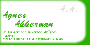 agnes akkerman business card